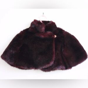 *NEW* TED BAKER BABY RED MAHOGANY FAUX FUR JACKET 6-12M